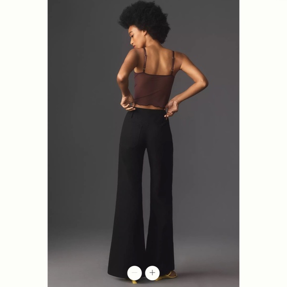 Anthropologie Maeve Junie High-Rise Wide-Leg Flared Trousers - Picture 3 of 4